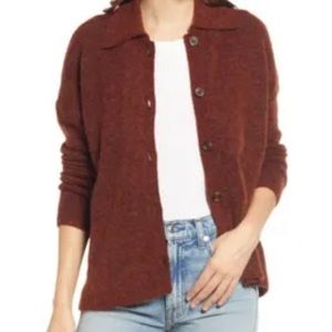 Madewell XS alpaca wool blend sweater in Rust Brown .
